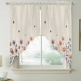 thumbnail image 2 of Spring Floral Swag Valances for Windows, Kitchen Curtains 36 Inch Length 2 Panels Set, Elegant Pastoral Flowers Watercolor Botanical Short Curtains for Small Windows Rod Pocket Cafe Curtains 28"x36", 2 of 8
