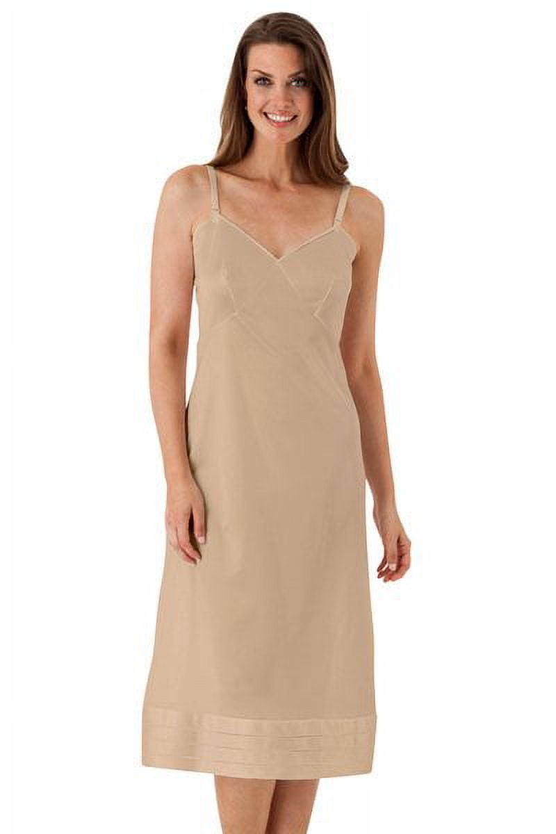 【REQINS】 Hally_Nude (Satin) Women's Shadowline 6319X Plus Size Adjustable Length Full