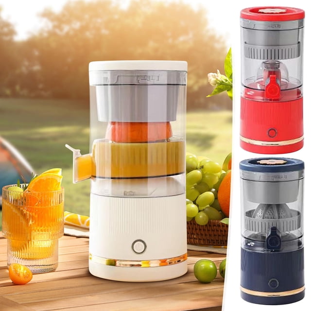 Jiaeri Rechargeable Portable Juicer for Fruits and Vegetables, Automatic USB Electric Juicer Machine with Cleaning Brush, Compact for Orange Apple Carrot Healthy Juice Making