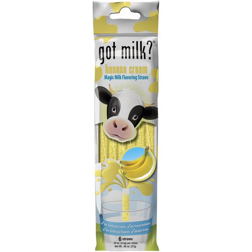 Got Milk? Magic Milk Banana Cream Flavoring Straws, 0.16 Oz., 6 Count