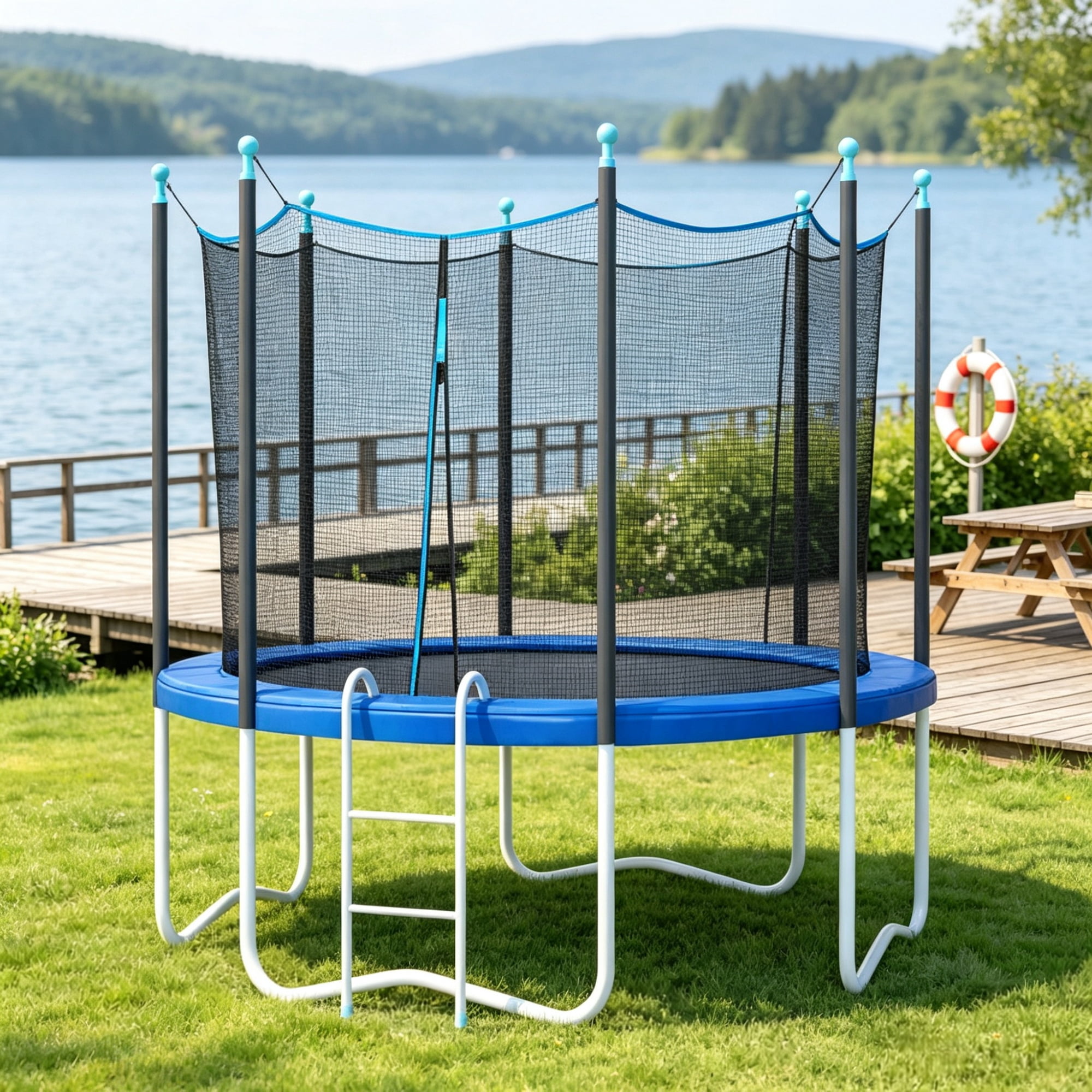 12ft Trampoline Replacement Pad with Elastic Straps Safety Cover