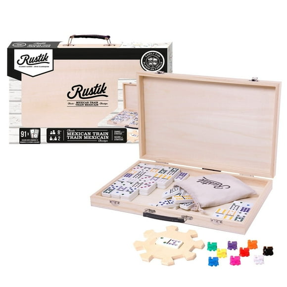 Rustik Deluxe Mexican Train Game - Wood Case