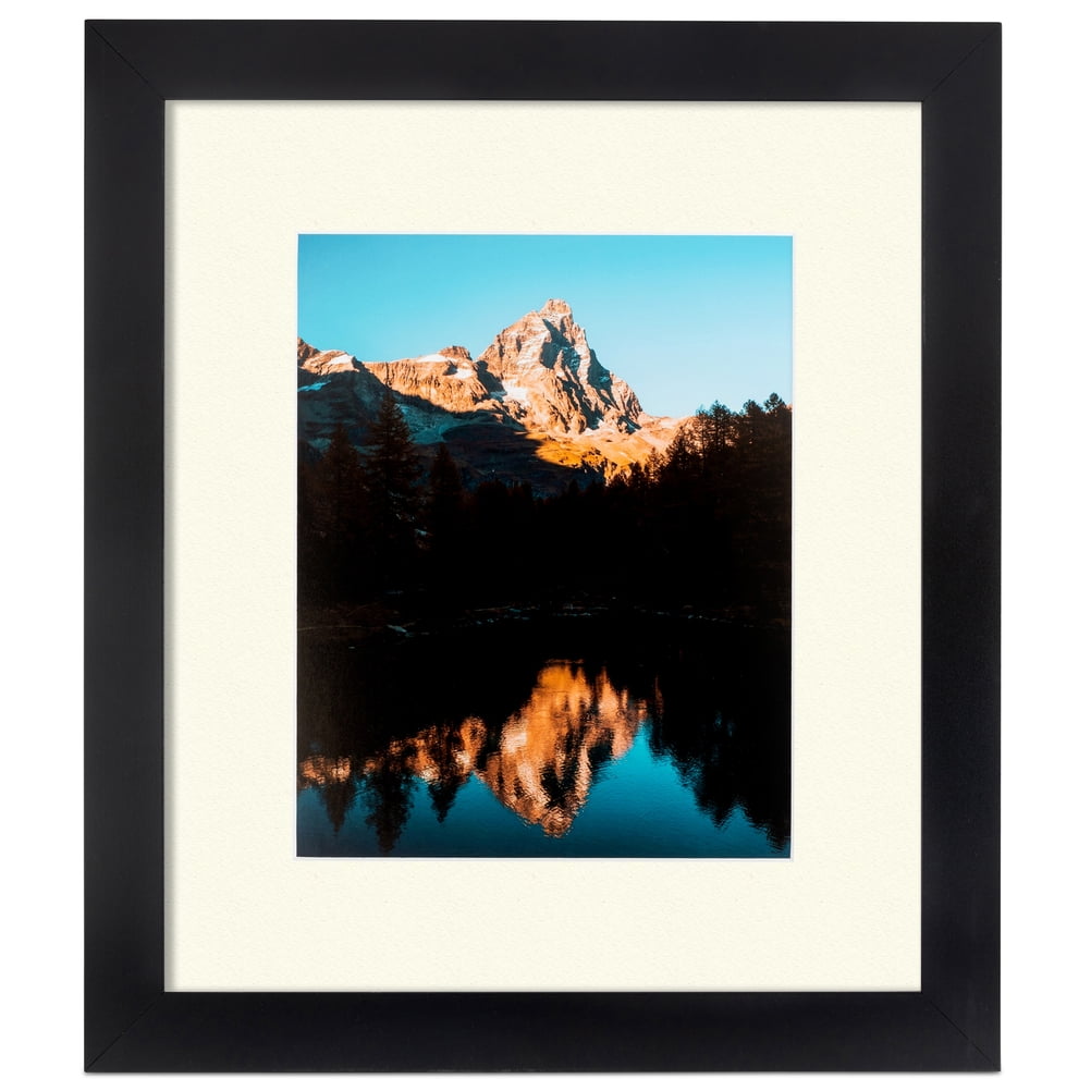 ArtToFrames 16x22 Matted Picture Frame with 12x18 Single Mat Photo Opening Framed in 1.25 Satin Black and 2 Brilliant White Mat (FWM-3926-16x22)