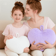 thumbnail image 5 of Gloveleya Plush Pillow Fluffy Heart Pillows Lavender Purple Pillow for Bedroom, Sofa, or Chair 14inches, 5 of 11