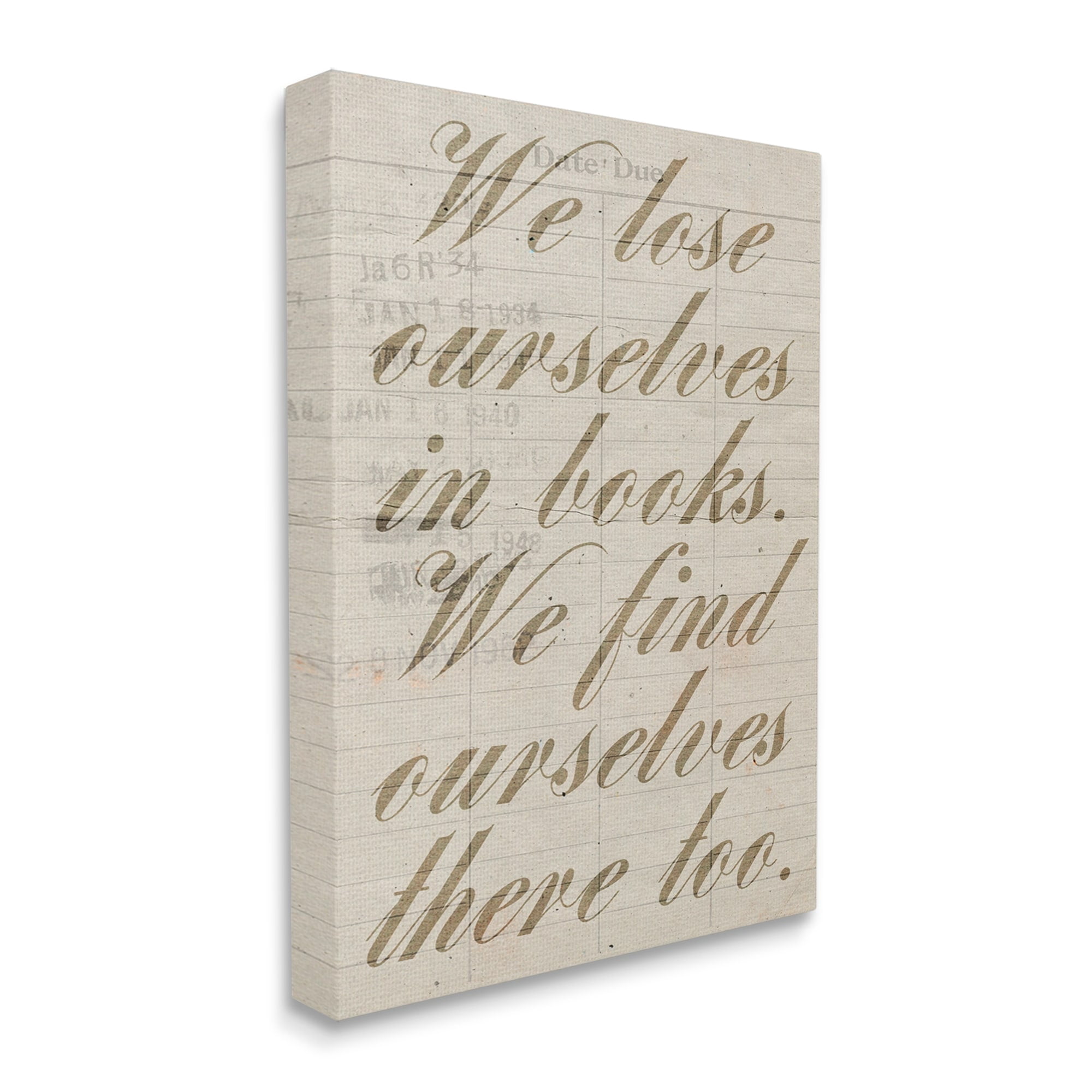 Stupell Lose & Find Ourselves In Books Phrase Inspirational Painting Gallery Wrapped Canvas Print Wall Art