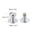 thumbnail image 2 of 10 Set 6mm Solid Brass Round Head Stud Screw Rivets for DIY Leather Belt Wallet Handbag Decoration, Silver Tone, 2 of 5