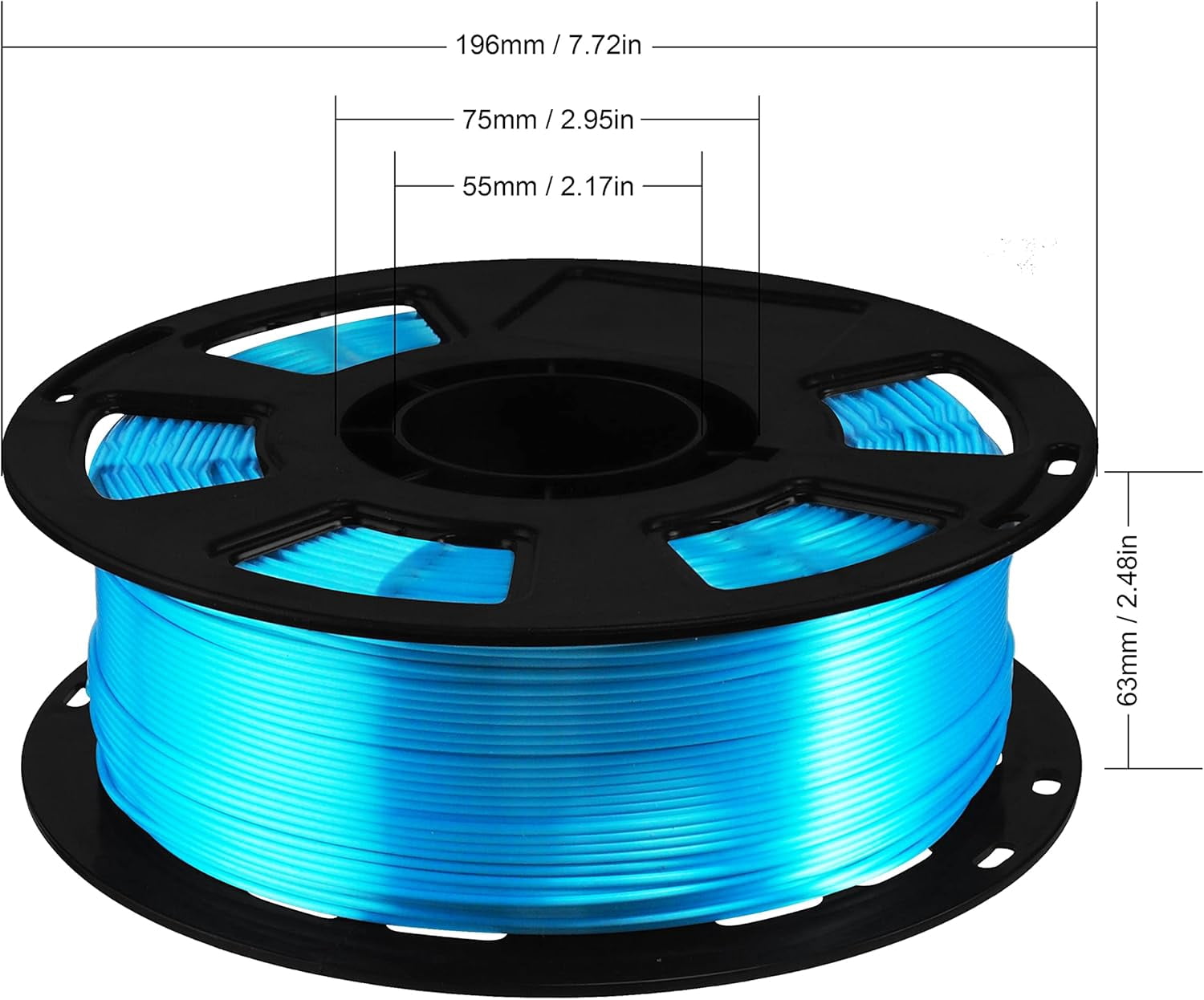 Silk Acid Blue PLA Peacock Blue Pearlescent Shining 3D Printing Material, 1kg 2.2lbs 1.75mm 3D Plastic Material, Widely Support for FDM 3D Printer, Easy to Print