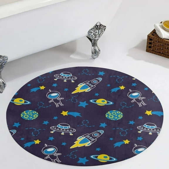 Outer Space Round Carpet Circle Rug Outdoor Patio Area Rug Washable Large Area Rugs Hallway Room Decor Fitness Mats