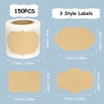 thumbnail image 2 of Jar Labels Stickers, 150 PCS Self-Adhesive Labels, Kraft Label Stickers, Blank Gift Tags Sticker, Holiday Present Stickers, Kraft Paper Sticker Labels for Bottles, Containers and Jars, 3 Styles, 2 of 5
