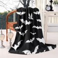 thumbnail image 2 of Halloween Bat Silhouettes Blanket,Comfortable Soft Lamb Wool Throw Blanket,All Season,Warm Lightweight Blankets for Sofa Bed Couch Living Room Chair,60"x80", 2 of 4