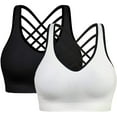 thumbnail image 1 of Sujetadores deportivos con tirantes acolchados para mujer: tops deportivos para yoga, running y fitness, 1 of 8