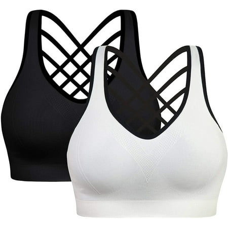 

Padded Strappy Sports Bras for Women - Activewear Tops for Yoga Running Fitness