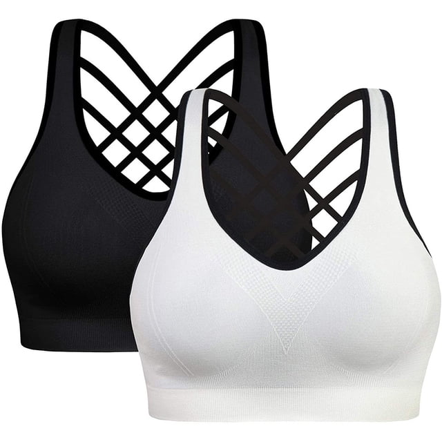 Sujetadores deportivos con tirantes acolchados para mujer: tops deportivos para yoga, running y fitness