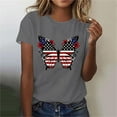 thumbnail image 2 of Feancey USA Flag Tops Women Novelty Butterfly Printed Patriotic Tee 4th of July Short Sleeve Tshirts 2025 Independence Day Shirt Gray 3XL, 2 of 5