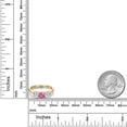 thumbnail image 6 of Gem Stone King 10K Yellow Gold Pink Created Sapphire and Lab Grown Diamond Engagement Ring for Women | 1.55 Cttw | Round 5MM | Gemstone September Birthstone | Size 5, 6 of 6
