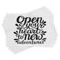 thumbnail image 1 of Ambesonne Adventure Place Mats Set of 4, 60s Inspired Design, Standard Size, Black White, 1 of 6