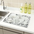 thumbnail image 2 of Unique Bargains Elegant Quick Dry Dish Drying Mats for Dishes Black/White, 2 of 6