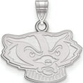 thumbnail image 1 of Sterling Silver Rh-Plated Logoart University Of Wisconsin Small Pendant (19 X 19) Made In United States ss059uwi, 1 of 5