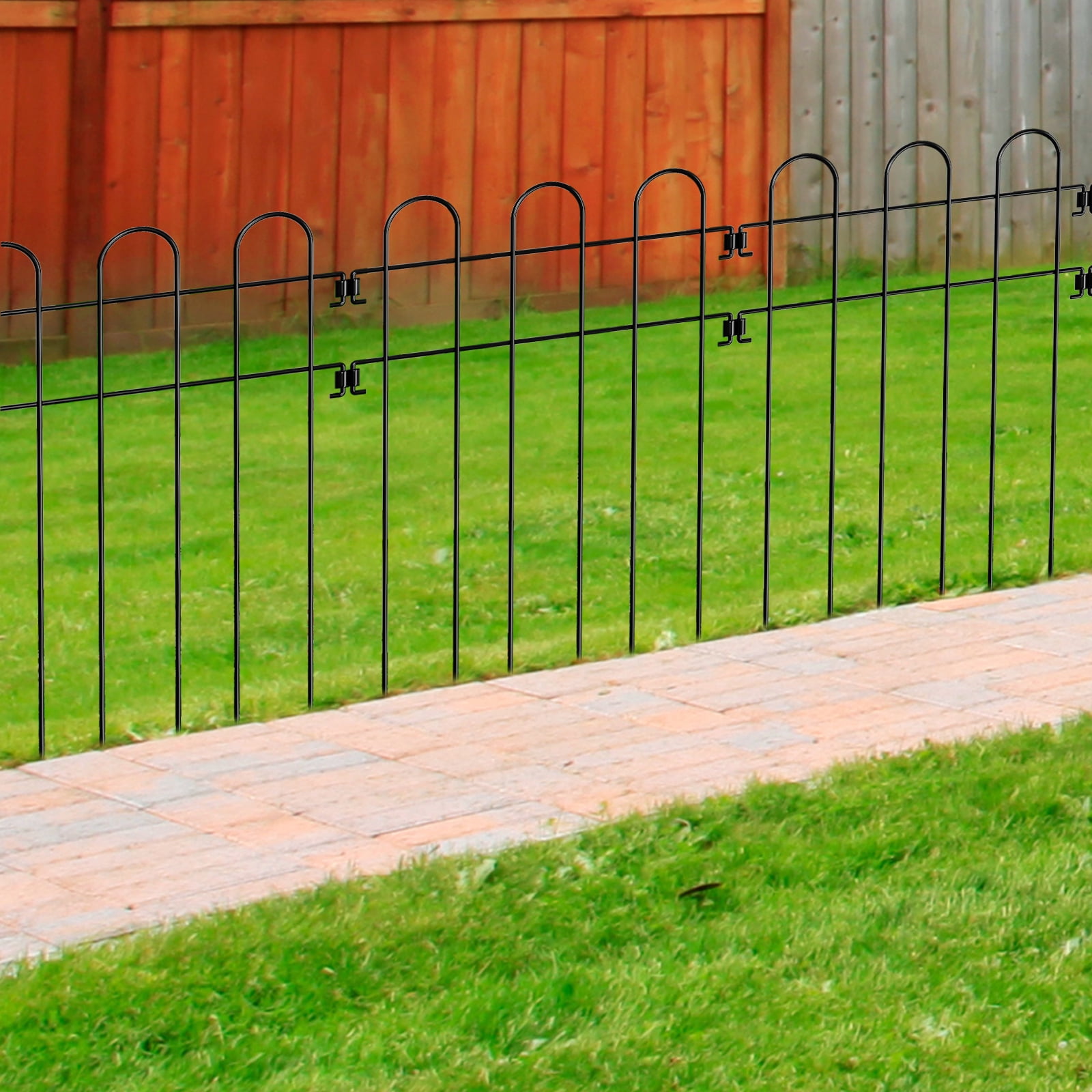 No digging fence, decorative garden fence border outdoor animal barrier anti-skullium metal plate for dogs
