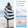 thumbnail image 4 of Beach Towel Teal Anchor Bath Pool Towels Navy Blue Stripes Absorbent Beach Towel Soft Large Quick Dry Lightweight Camping Travel Sports Yoga Gym Swim Towels for Adult 35x70 Inch, 4 of 9