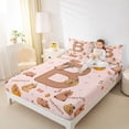 thumbnail image 3 of Erosebridal Cute Capybara Kid Queen Sheet Sets, Brown Letter B Bed Set, 4-Piece, 3 of 5