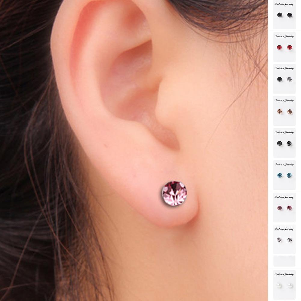 Men Women Steel Stud Earrings Magnetic Ear Plugs Non-Piercing H7 S3 P2Z7 - image 4 of 9