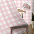 thumbnail image 5 of Sheer Curtains 108 Inches Long, Farmhouse Pink White Checkered Light Filtering Window Curtains for Living Room/Bedroom, Pink Buffalo Plaid Rod Pocket Voile Sheer Curtain Drapes, 52"Wx108"L, 2 Panels, 5 of 9