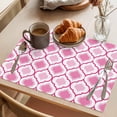 thumbnail image 3 of Placemat Set of 4 Moroccan Pattern Placemats for Dining Table Geometric Trellis Pink Washable Table Mats for Kitchen and Party Decor Indoor & Outdoor Use, 3 of 8