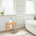 thumbnail image 2 of Giantex Shower Bench Bamboo with Extra Storage Shelf, Waterproof Bathroom Shower Stool with Efficient Storage Rack for Indoor or Outdoor Use (19'' x 10.5'' x 17.6''), 2 of 9
