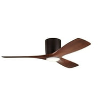 Upland Buildings Hugger 48" Satin Natural Bronze Integrated LED Indoor Ceiling Fan with Frosted White Polycarbonate Lens