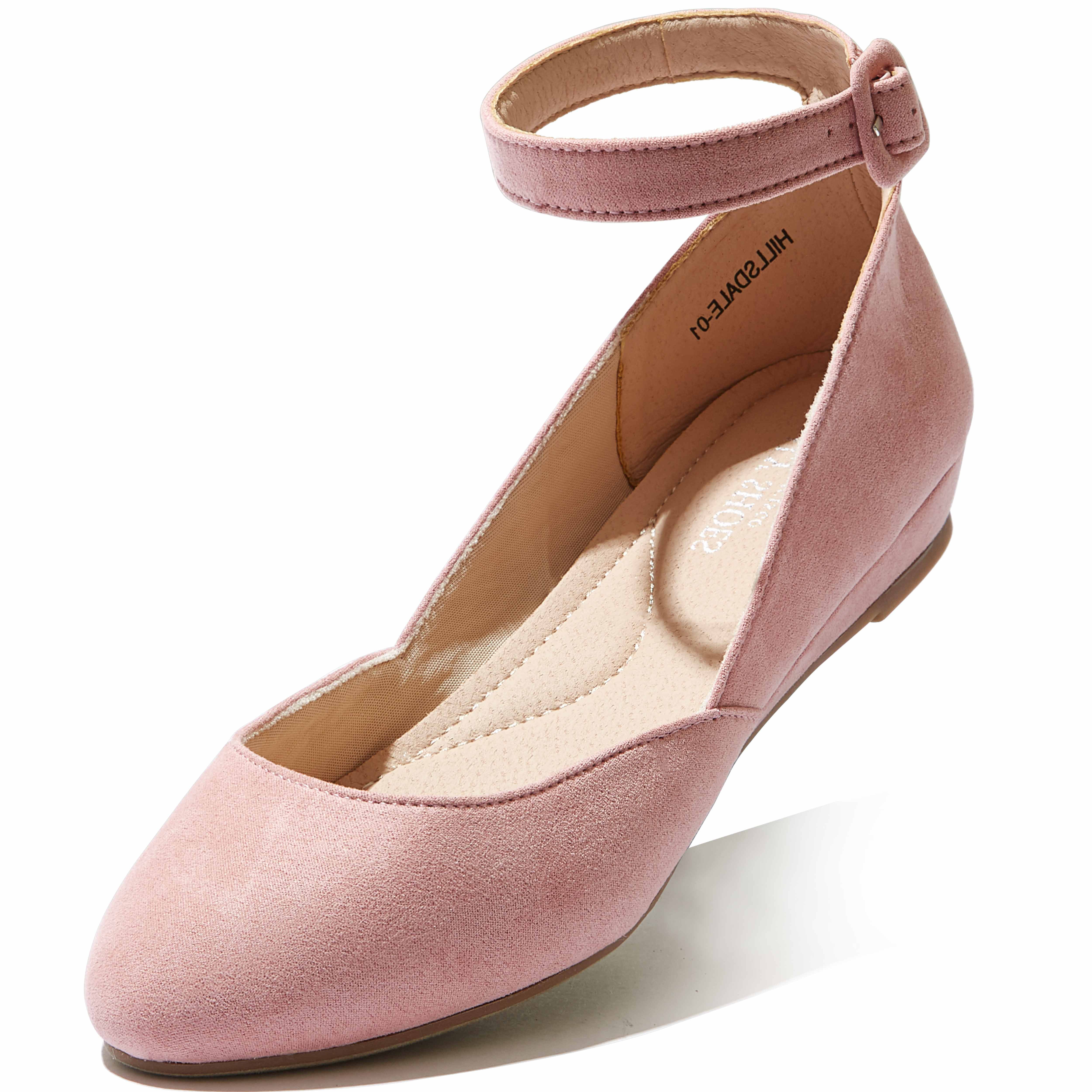 Kids Ballet Flats Ankle Strap Buckle Accent Girls Suede Casual Shoes Taupe