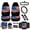 American Flag, variant on Jeiento Dahlia Car Seat Cover Set with Steering Wheel Cover Seat Belt Pads Center Console Pad Trash Bin Phone Holder Rearview Mirror Cover Cup Holder Key Chain, Pack of 12 Auto Accessory Interior