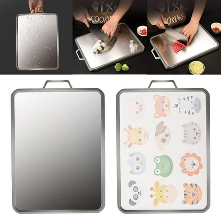 

Clearance！Hexang Vegetable Chopper Large Two 2 In 1 PP Plastic & 304 Stainless Steel Cutting Board Multifunctional Chopping Board For Kitchen