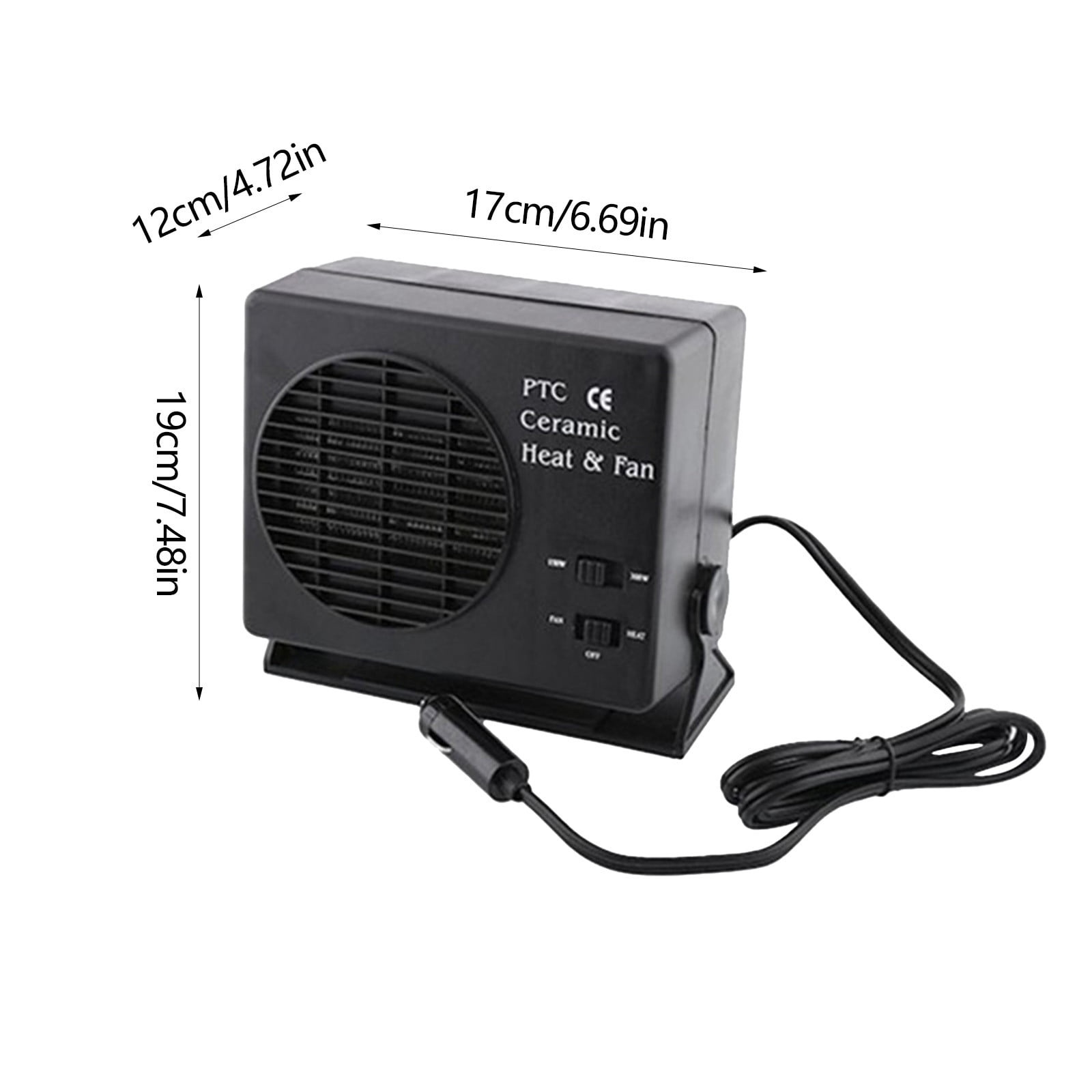 12V Car Heater, 150W-300W Ceramic Heating Fan, Powerful Defroster, Compact Design, For Vehicle Interior Warming