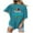 Blue, variant on JeashCHAT Easter Tshirt for Women Easter Bunny Rabbit Egg Print Women's Casual Round-Neck Easter Printed T-Shirt Loose Short Sleeve Tops Blouse