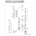 thumbnail image 6 of Kingston Brass KS7272AXBS English Country Bridge Kitchen Faucet with Brass Side Sprayer, Polished Brass, 6 of 8