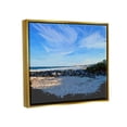 thumbnail image 3 of Stupell Rocky Beach Coast Horizon Sky Landscape Painting Gold Floater Framed Art Print Wall Art, 3 of 6