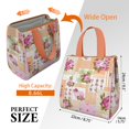 thumbnail image 3 of Pioneer Flower Floral Print Pattern Insulated Lunch Bag for Women & Adults,Large Portable Soft Cooler Lunch Bag,Thermal Food Storage Tote with Pearl Cotton,8.66L,8.75x5.75x9.5 Inch, 3 of 6