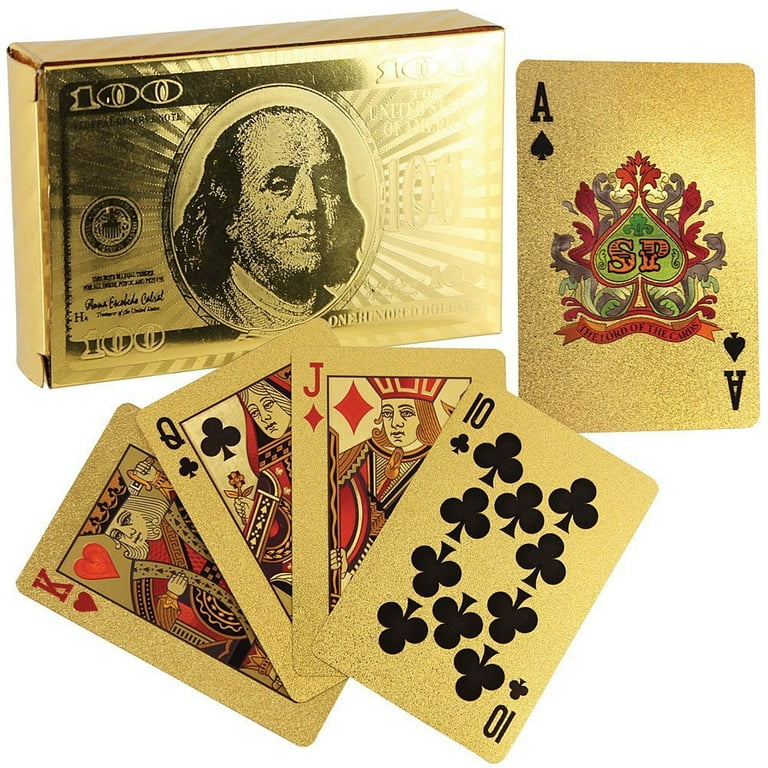 Luxurious Gold Foil Plated Deck of Playing Cards - 1 Pack of 52 Cards