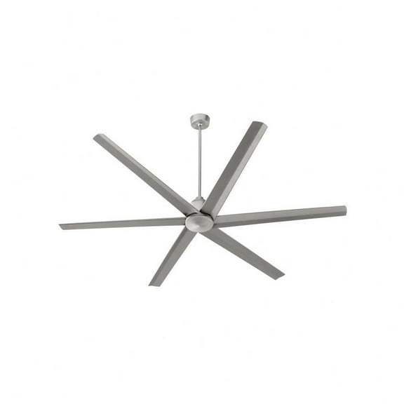 East Crescent 6 Blade Ceiling Fan-15.2 inches Tall and 80 inches Wide-Satin Nickel Finish-Oiled Bronze/Weathered Oak Blade Color Bailey Street Home