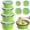 Green, variant on 4 Pcs Collapsible Silicone Bowls with Airtight Lids, 12oz Expandable Foldable Food Storage Containers, Microwave Fridge Dishwasher Safe for Camping Travel Lunch