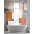 thumbnail image 6 of Burnt Orange Grey Semi Sheer Curtains 96 Inch Length 2 Panels Set, Modern Abstract Oil Painting Sheer Kitchen Curtain Privacy Voile Window Curtain for Living Room Bedroom Rod Pocket Drapes, 6 of 7