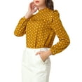 thumbnail image 6 of Allegra K Women's Polka Dots Back Bow Tie Long Sleeve Leisure Blouse, 6 of 6