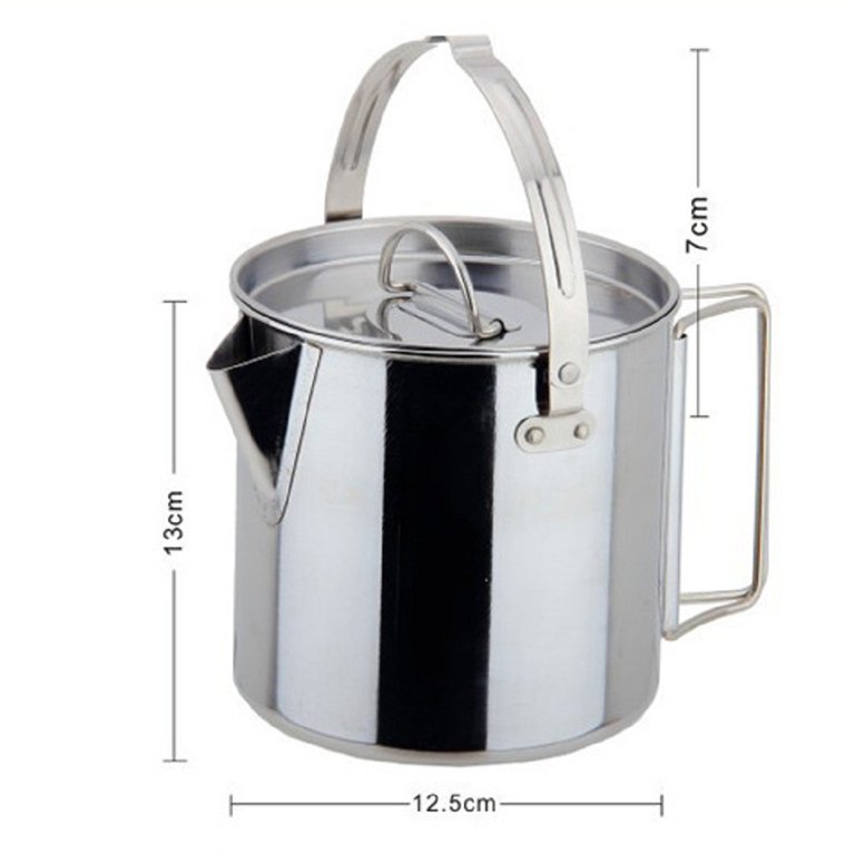 Camping Kettle Outdoor Camping Portable Hanging Kettle Tourist Kettle 1.2L  Pot Teapot Picnic Pot Cooker Camping Supplies