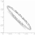 thumbnail image 2 of Beautiful Sterling Silver Rhod. Plated Pol. Twisted Slip-on Child's Bangle, 2 of 2