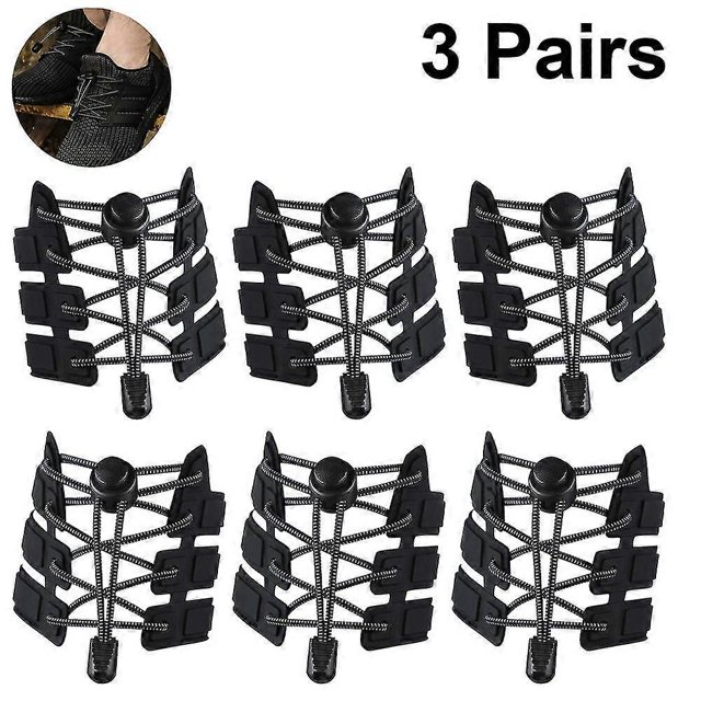 3 pares de cordones elásticos con cierre