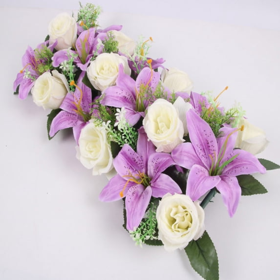D-GROEE 18Pcs Artificial Lily Fake Lily Flower Wedding Party Decor Bouquet Home Hotel Office Garden Craft Art Decor Rose