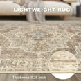 thumbnail image 3 of Toyoso 8x10 Washable Area Rugs for Living Room - Vintage Distressed Floral Neutral Boho Farmhouse Thin Soft Large Rug Indoor Floor No Slip Rug Carpet for Bedroom Dining Room Decor - Brown, 3 of 8