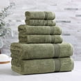thumbnail image 2 of Superior Egyptian Cotton Absorbent 6-Piece Forest Green Towel Set, 2 of 13