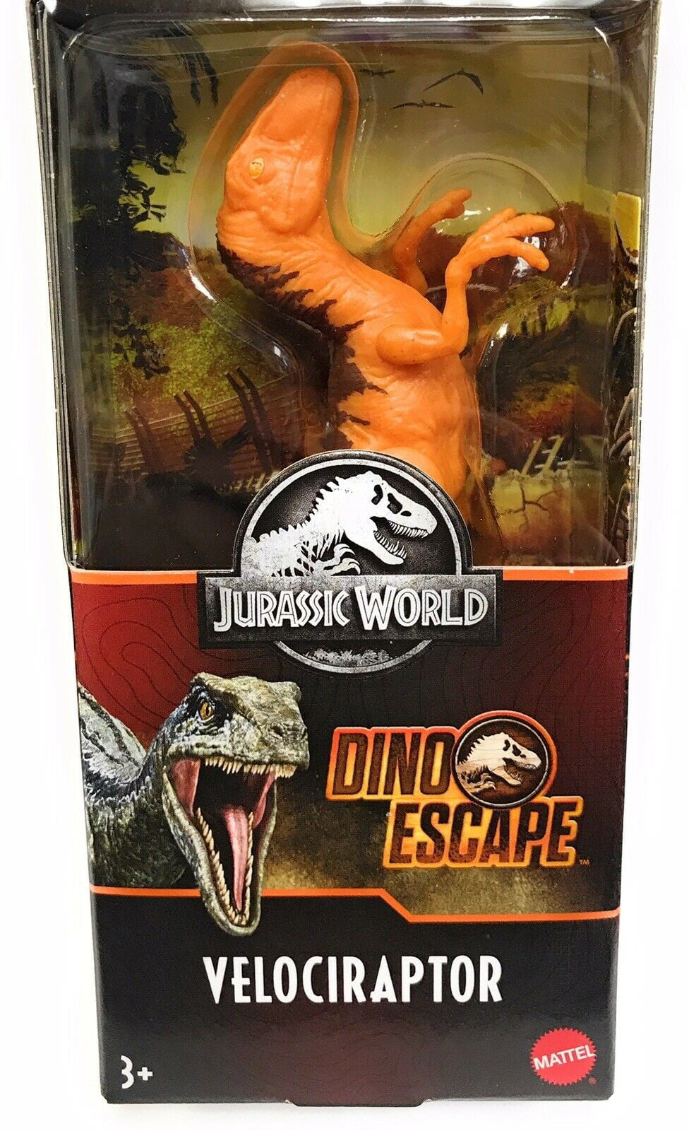 Jurassic World Dino Escape Velociraptor Action Figure (Orange)